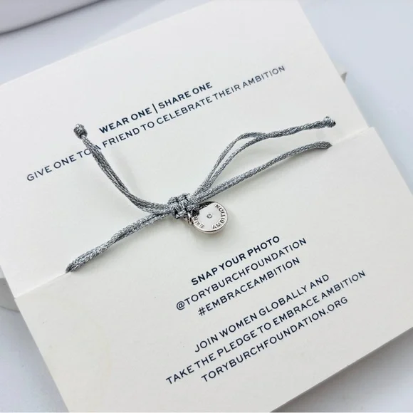 TORY BURCH EMBRACE AMBITION BRAIDED BRACELET Silver firm price - Picture 3 of 3